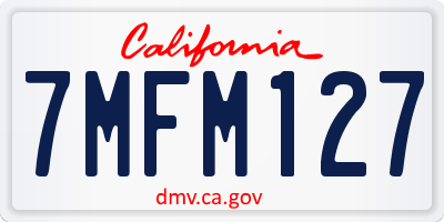 CA license plate 7MFM127