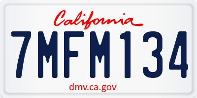 CA license plate 7MFM134