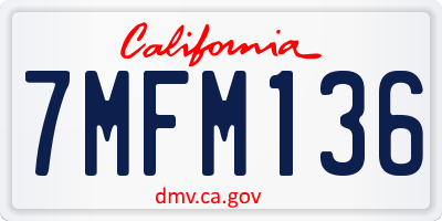 CA license plate 7MFM136
