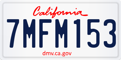 CA license plate 7MFM153