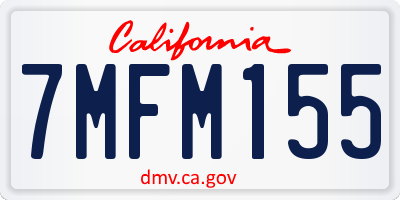 CA license plate 7MFM155