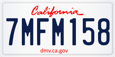 CA license plate 7MFM158