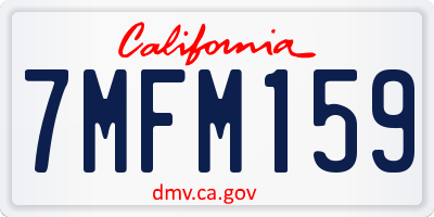 CA license plate 7MFM159