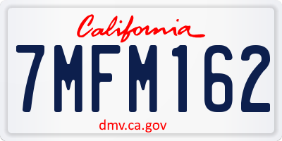 CA license plate 7MFM162