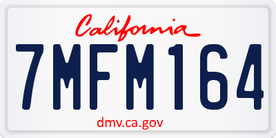 CA license plate 7MFM164