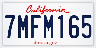 CA license plate 7MFM165