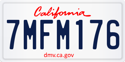 CA license plate 7MFM176