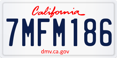 CA license plate 7MFM186
