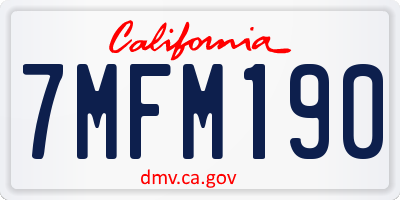 CA license plate 7MFM190