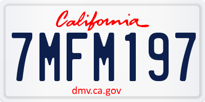 CA license plate 7MFM197