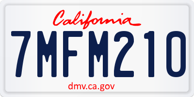 CA license plate 7MFM210