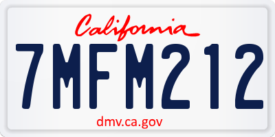 CA license plate 7MFM212