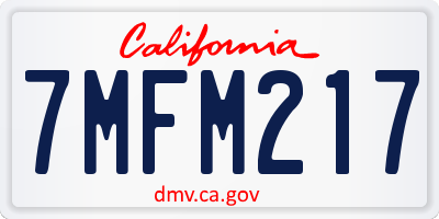 CA license plate 7MFM217