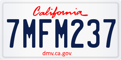 CA license plate 7MFM237