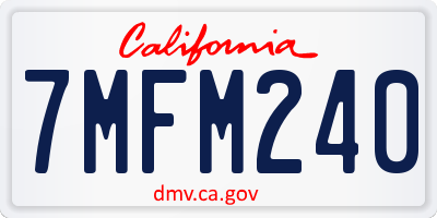 CA license plate 7MFM240
