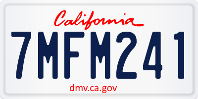 CA license plate 7MFM241