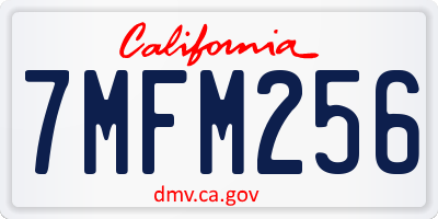 CA license plate 7MFM256