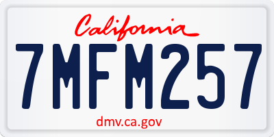CA license plate 7MFM257