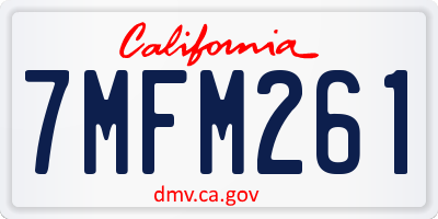 CA license plate 7MFM261