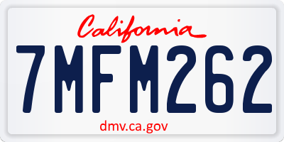 CA license plate 7MFM262