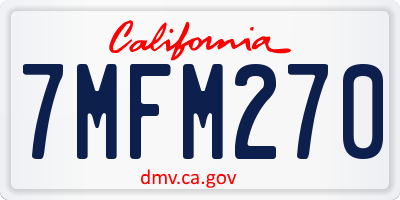 CA license plate 7MFM270