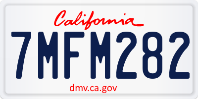 CA license plate 7MFM282