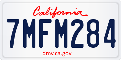 CA license plate 7MFM284