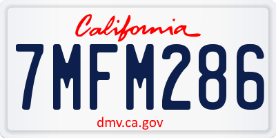 CA license plate 7MFM286