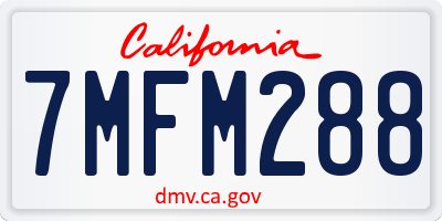 CA license plate 7MFM288