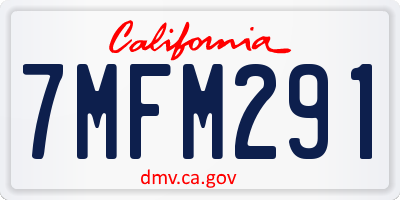 CA license plate 7MFM291