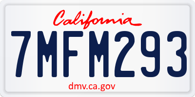 CA license plate 7MFM293
