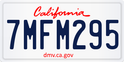 CA license plate 7MFM295