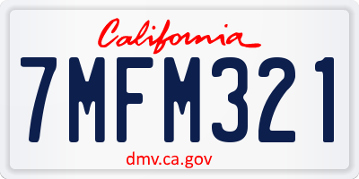 CA license plate 7MFM321