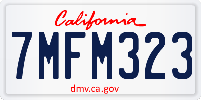 CA license plate 7MFM323