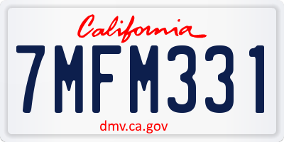 CA license plate 7MFM331