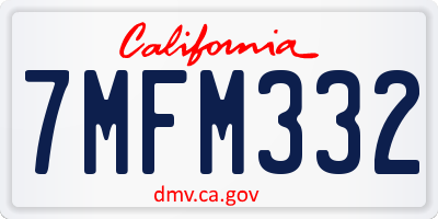 CA license plate 7MFM332