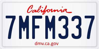 CA license plate 7MFM337