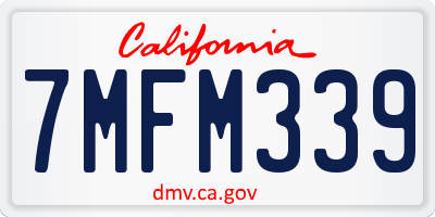 CA license plate 7MFM339