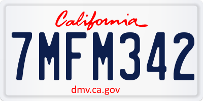 CA license plate 7MFM342