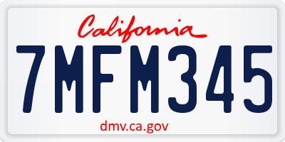 CA license plate 7MFM345