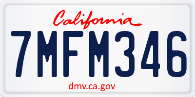 CA license plate 7MFM346