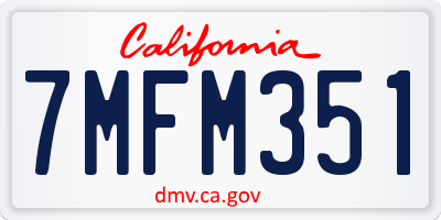 CA license plate 7MFM351