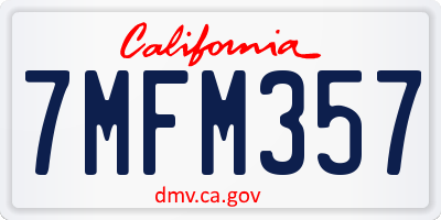 CA license plate 7MFM357