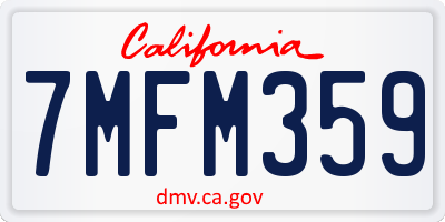 CA license plate 7MFM359