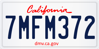 CA license plate 7MFM372