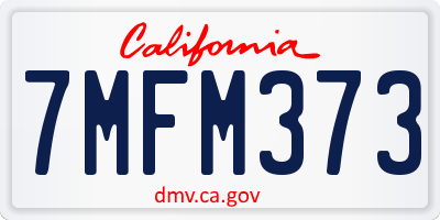CA license plate 7MFM373