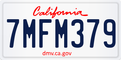 CA license plate 7MFM379