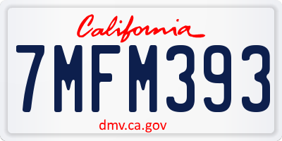 CA license plate 7MFM393