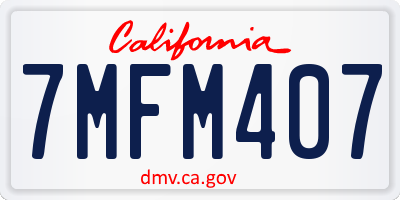 CA license plate 7MFM407