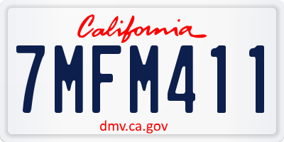 CA license plate 7MFM411